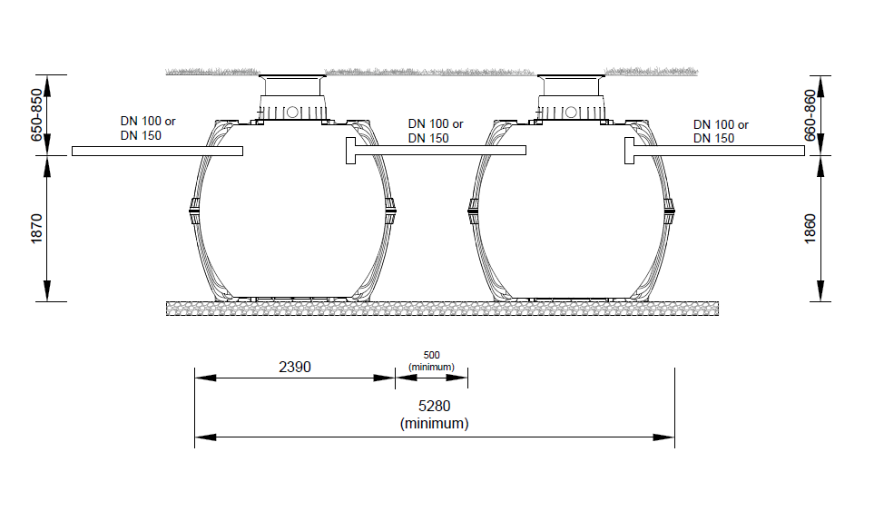 13000L Graf Carat 73 Person Septic Tank