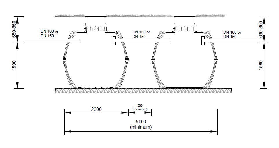 9600L Graf Carat 50 Person Septic Tank