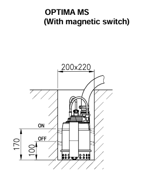 Ebara Optima MS Submersible Pump - 230v - With Tube Float