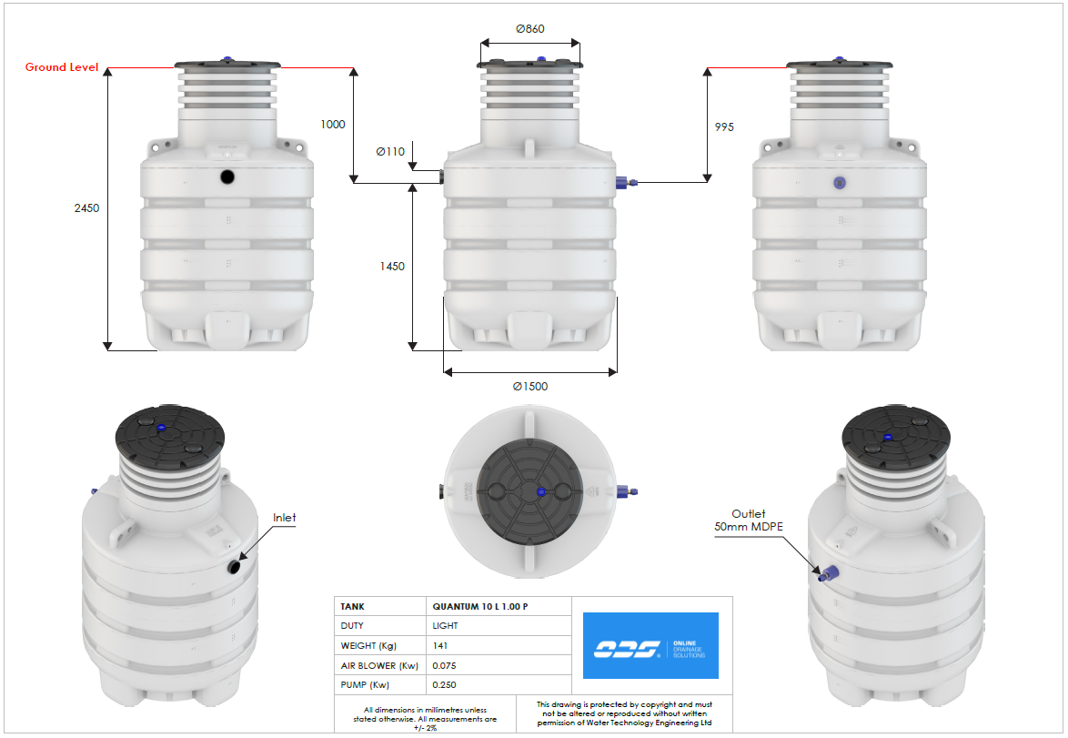 Quantum Sewage Treatment Plant 450mm Access Extension Turret
