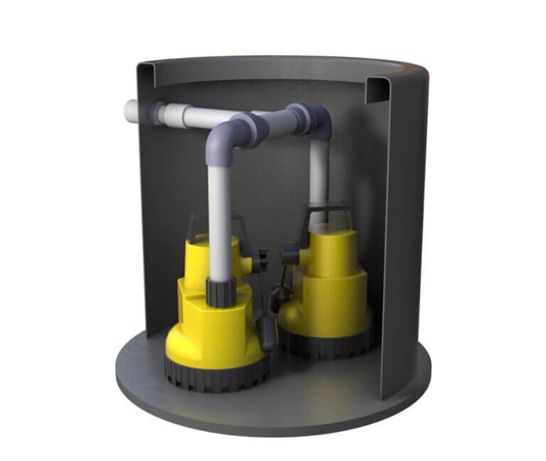 Aqua Tanks - Basement Dewatering Sump Pump and Tank System (Twin)