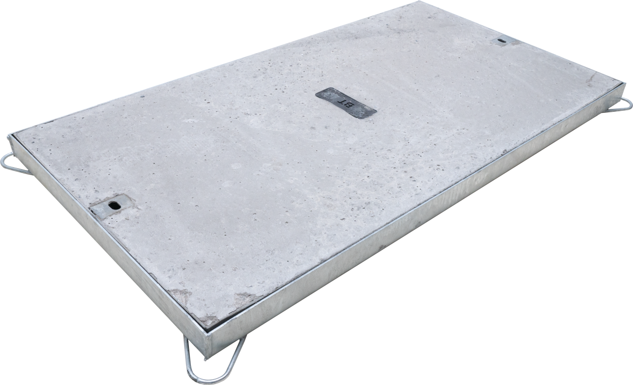 Concrete Infill Cover, 915mm x 445mm clear opening, 46mm frame depth, 43mm cover depth, BT Approved