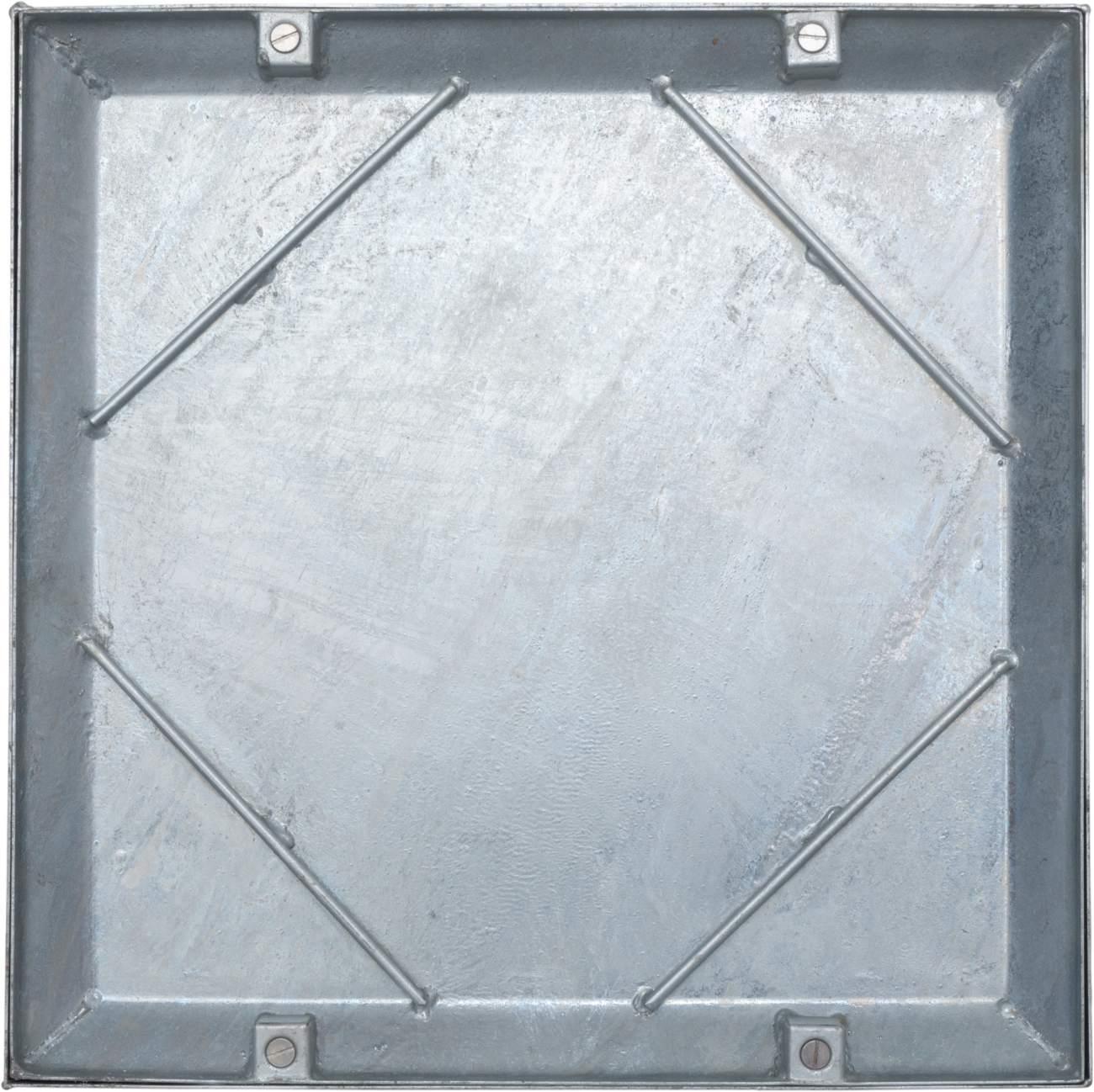 Steel Access Cover, double seal and locked, Square to round, 450mm diameter clear opening, 58mm depth, Loading code M