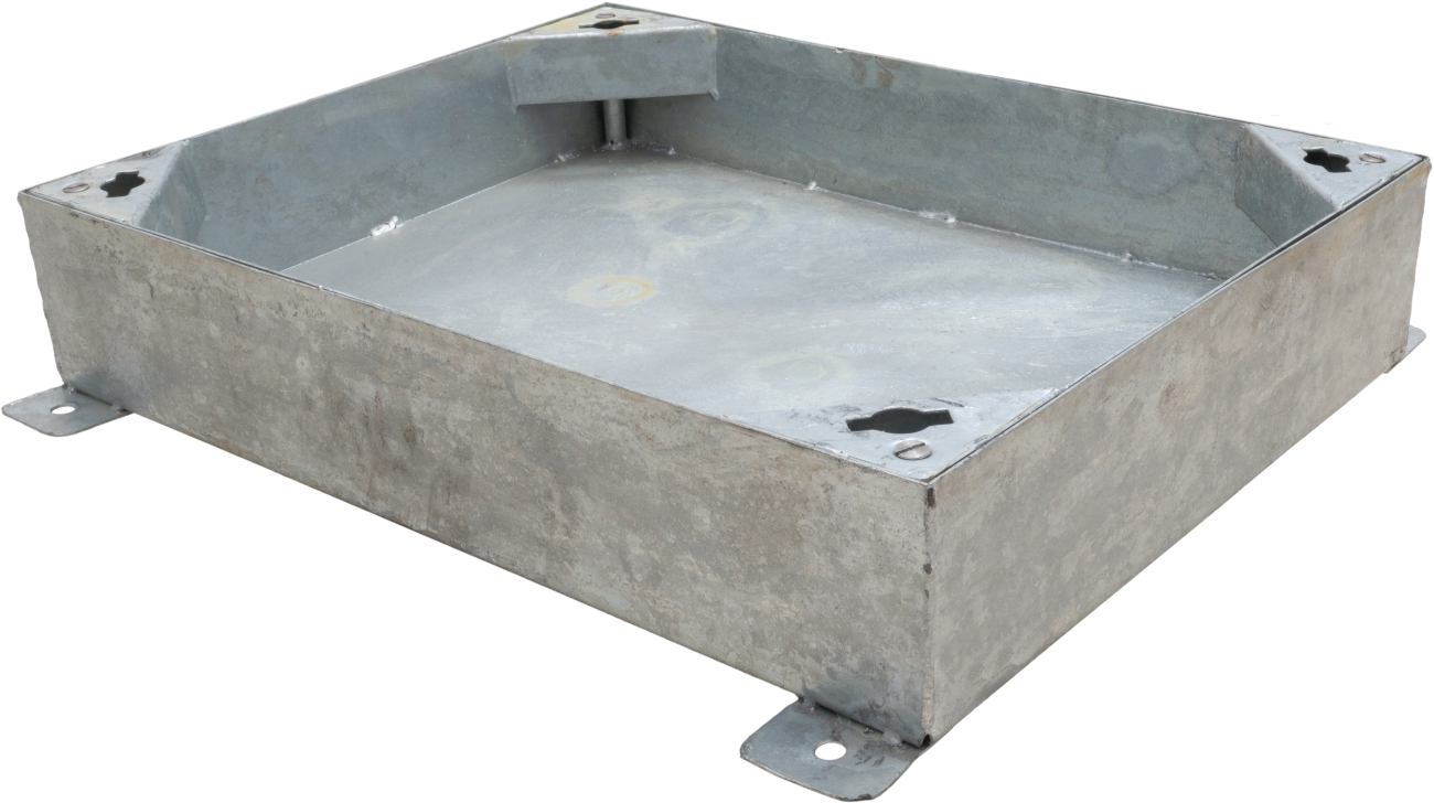 Steel Block Paviour Access Cover, double seal, 600mm x 450mm clear opening, 100mm tray depth, Loading code M