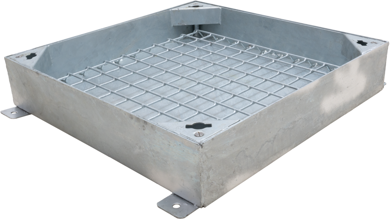 Steel Recessed Access Cover, double seal, 600mm x 600mm clear opening, 131mm tray depth, Loading code X