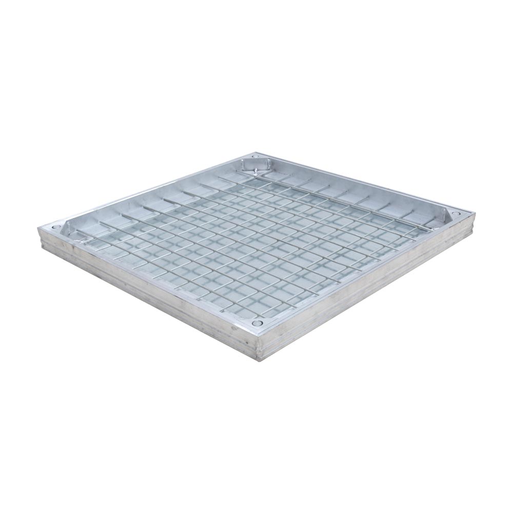 Aluminium Recessed Access Cover, 450mm x 450mm clear opening, 27mm tray depth, 40mm frame depth, Loading code L