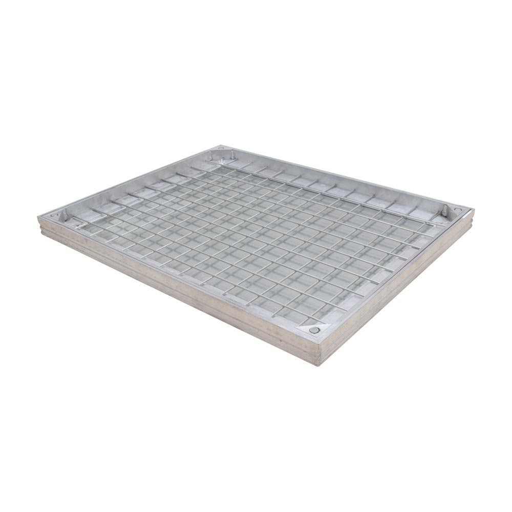 Aluminium Recessed Access Cover, 600mm x 450mm clear opening, 27mm tray depth, 40mm frame depth, Loading code L