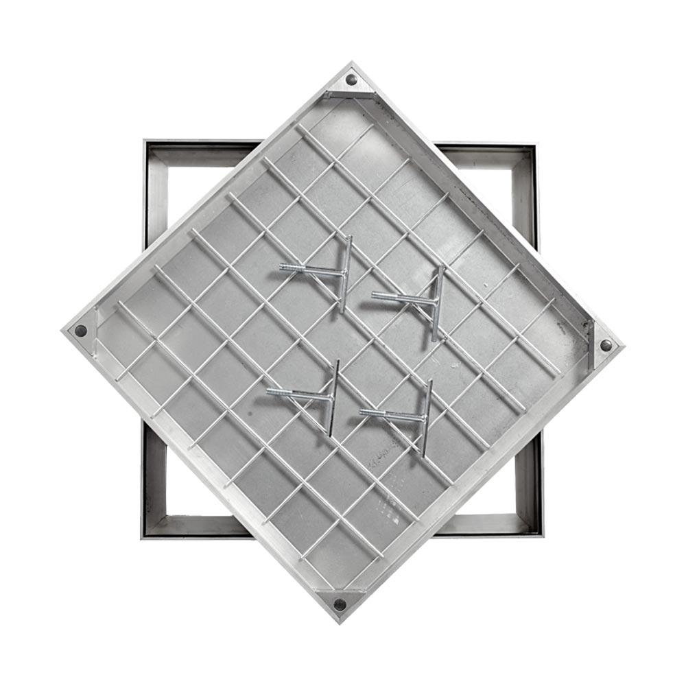 Aluminium Recessed Access Cover, 750mm x 600mm clear opening, 27mm tray depth, 40mm frame depth, Loading code L