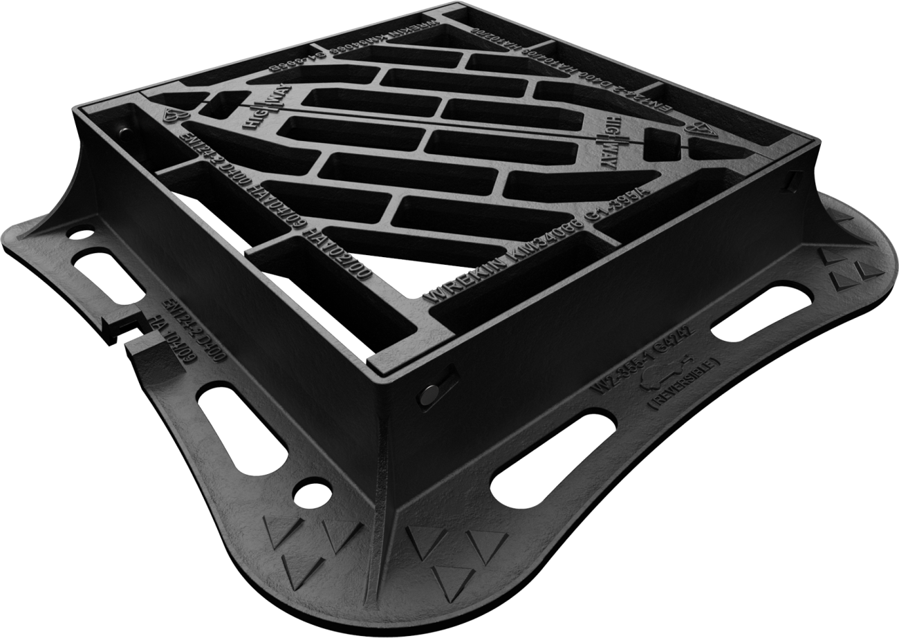 Highway D400 4 flange gully grate 425mm x 425mm clear opening with 100mm frame depth