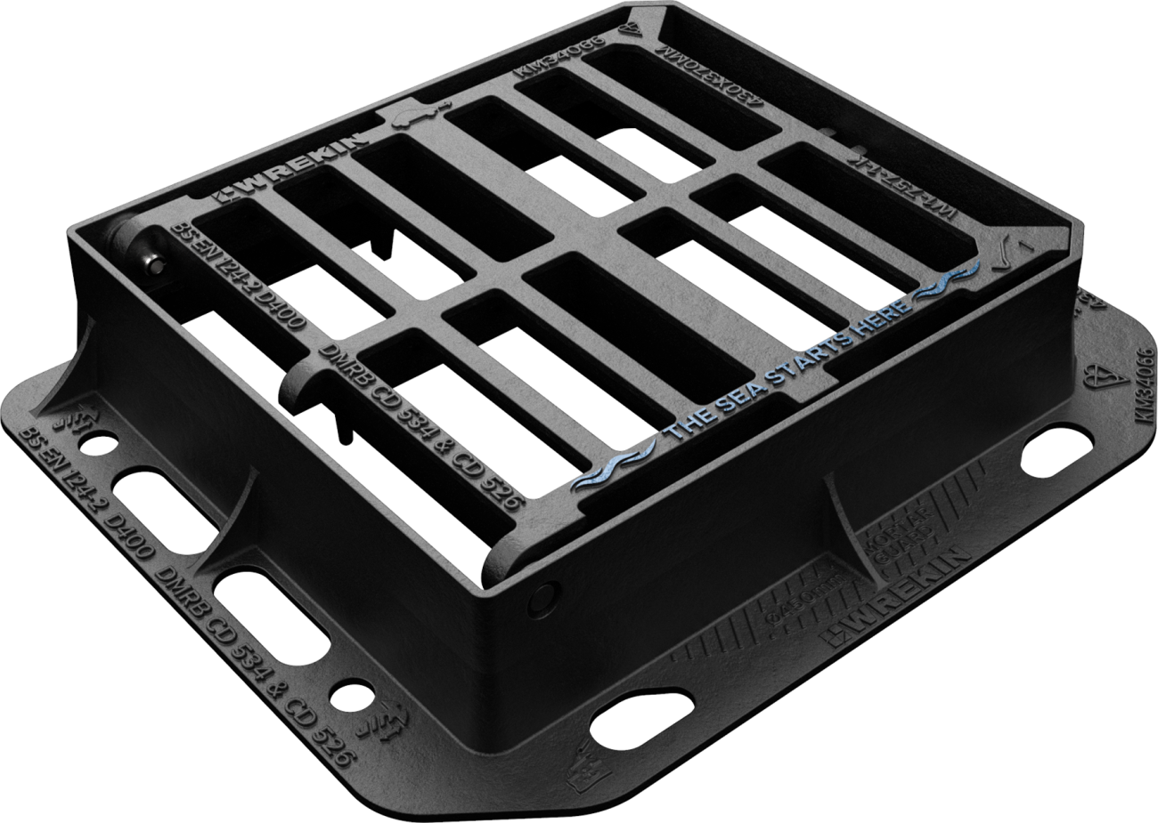 Tristar D400 3 flange gully grate 430mm x 370mm clear opening with 100mm frame depth