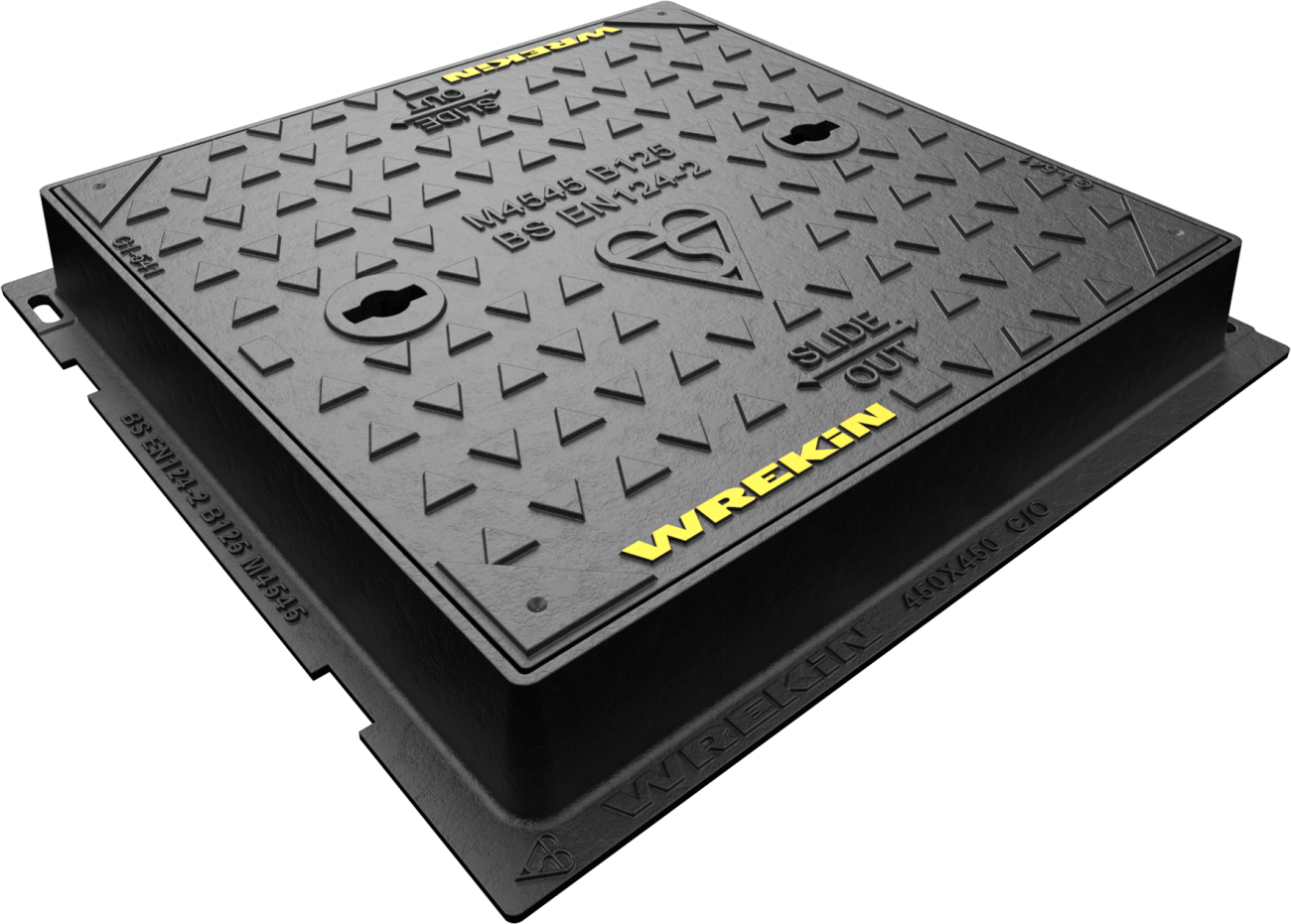 Safeseal B125 manhole cover 450mm x 450mm clear opening with 75mm frame depth