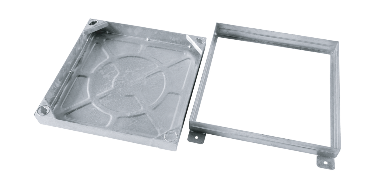 Steel Recessed Access Cover, 675mm x 675mm clear opening, 80mm tray depth, 85mm frame depth, Loading code M